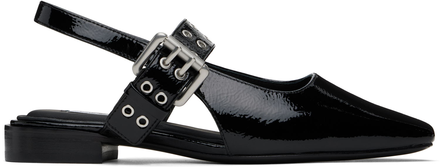 Šaty rag & bone rag & bone Astra Leather Slingback Ballerina Flats Čierna | WFF24FF000PA0, 0