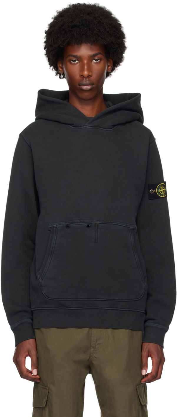 Mikina Stone Island Black Logo Patch Hoodie Čierna | 811561041, 0