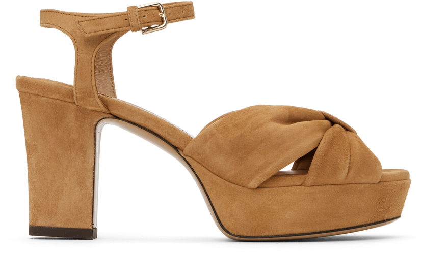 Doplnky Jimmy Choo Jimmy Choo Heloise 80 Suede Heeled Sandals Hnedá | HELOISE 80