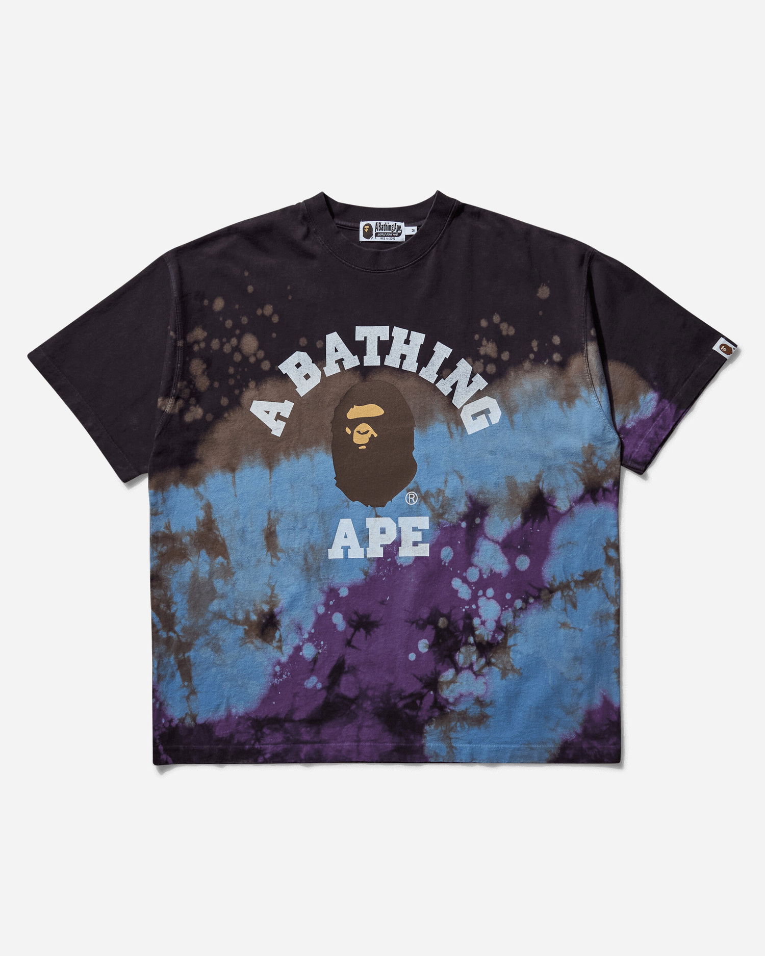 Tričko BAPE Tie-Dye College T-Shirt Fialová | 1K80109003 BLACK, 1