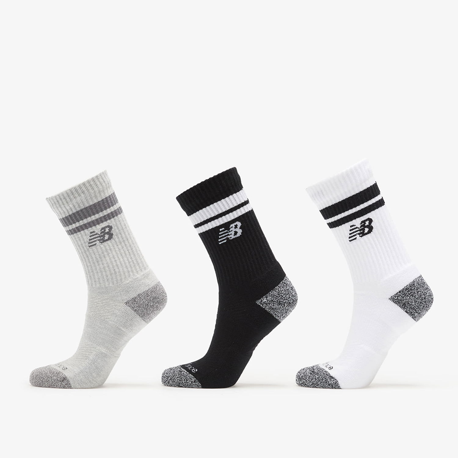 Ponožky New Balance Active Lifestyle Striped Crew Socks 3-Pack Šedá | LAS35210AS, 0