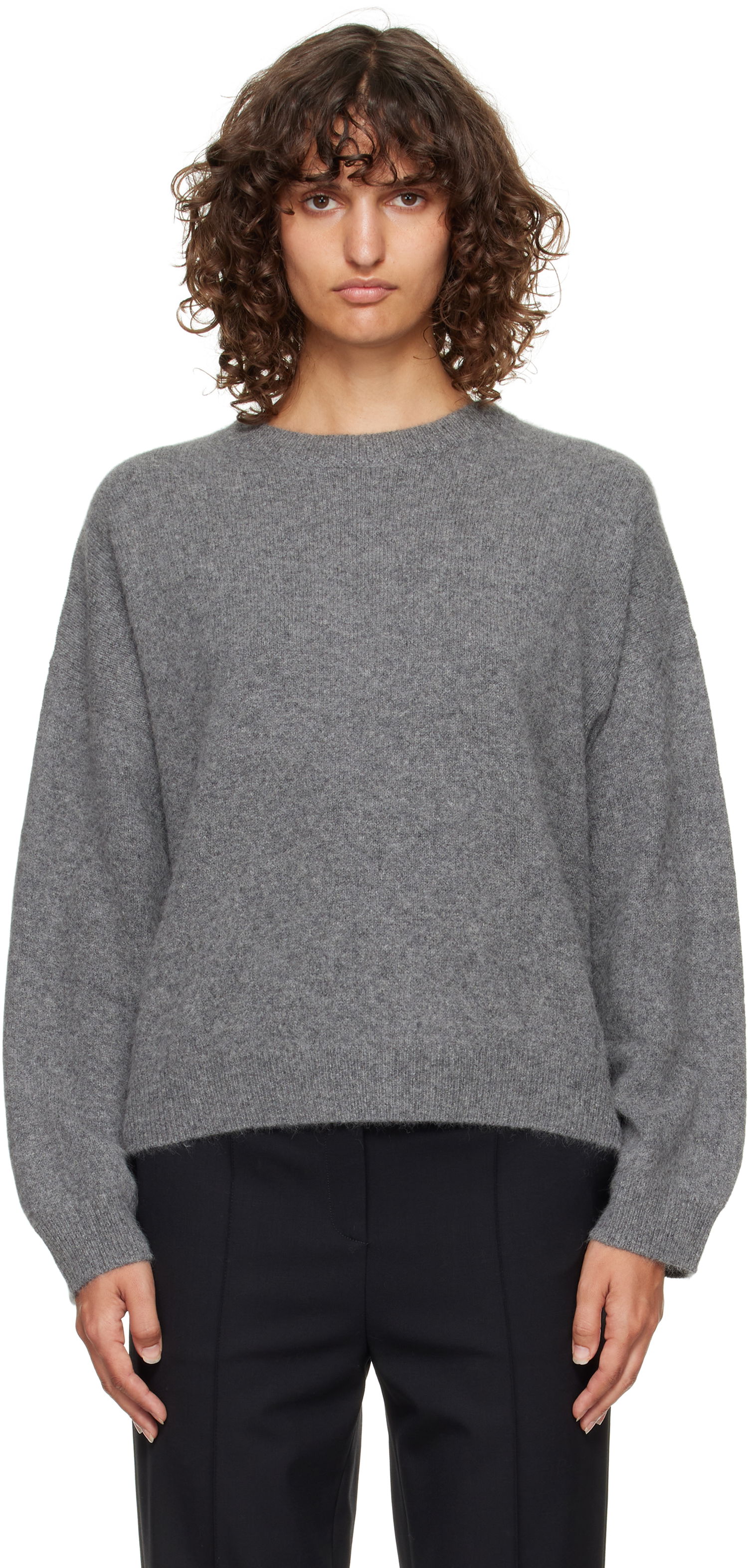 Sveter Loulou de Saison Loulou de Saison Tristan Yak Blend Sweater Šedá | TRISTAN, 0