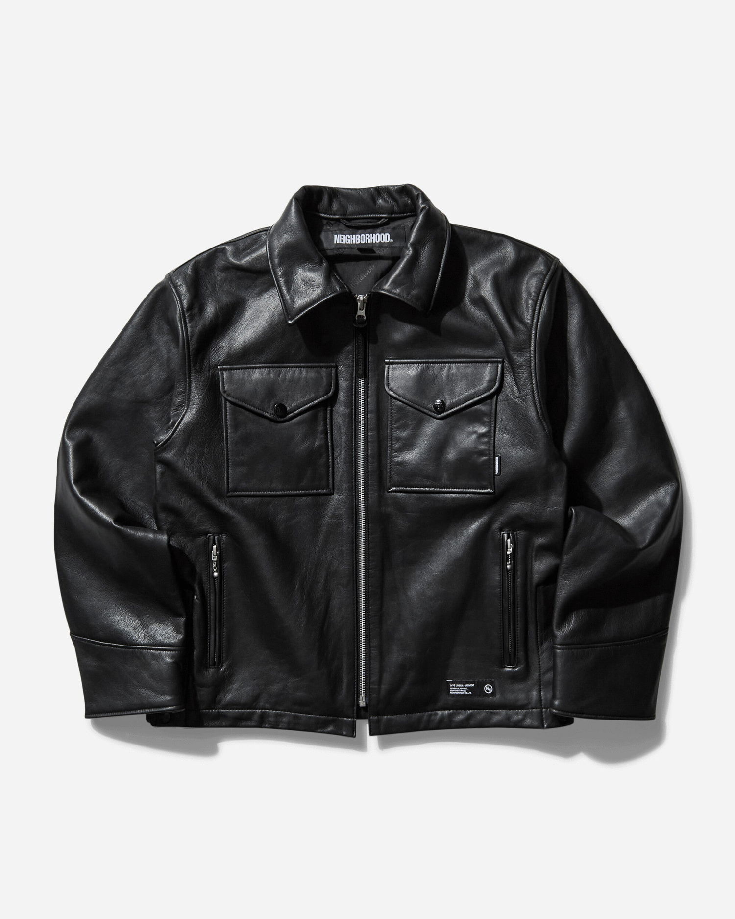 Bunda Neighborhood Leather Jacket Čierna | 251SZNH-JKM01 BK, 0