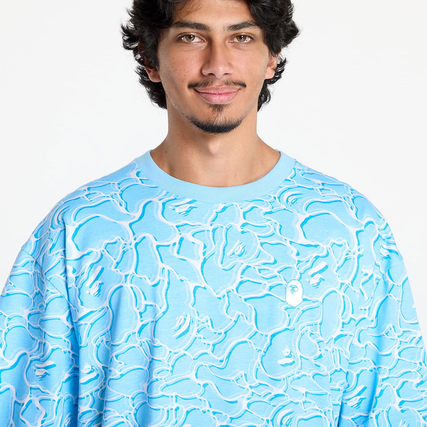 Tričko BAPE Abc Sea Surface Camo Relaxed Fit Tee Blue Modrá | 001CSK701002F BLU, 1