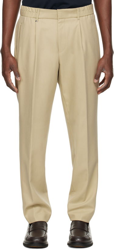 Nohavice BOSS BOSS Pleated Trousers Béžová | 50534995, 0