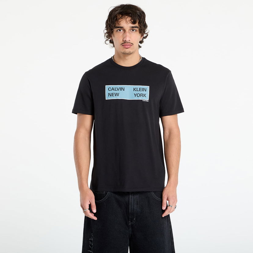 Tričko CALVIN KLEIN Calvin Klein Jeans SS CK NY Box Graphic Tee Čierna | LV04RD816G UB1