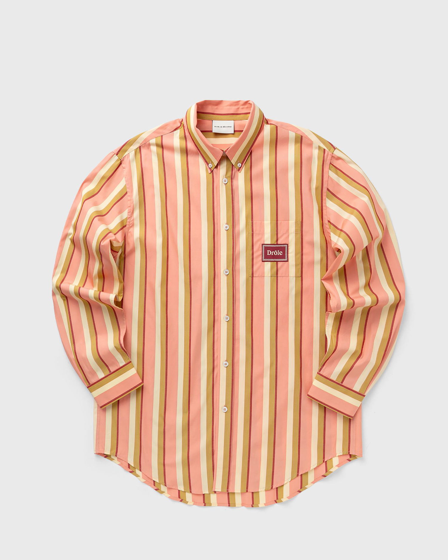 Košeľa Drôle de Monsieur Drôle de Monsieur Striped Long Sleeve Shirt Ružová | G-SH208-CO117-CR, 0