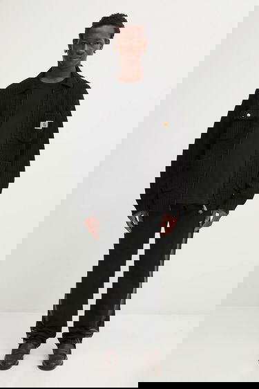 Bunda Carhartt WIP Ribbed Knit Chore Jacket with Full Zip and Patch Pockets Čierna | I035399.89XX, 4