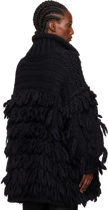 Kabáty Yohji Yamamoto YOHJI YAMAMOTO Fringe Knit Coat Čierna | FM-K53-105, 2