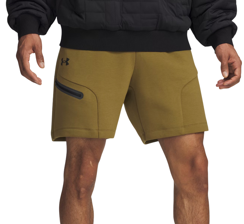 Šortky Under Armour Unstoppable Fleece Shorts with Zippered Pocket Zelené | 1379809-320