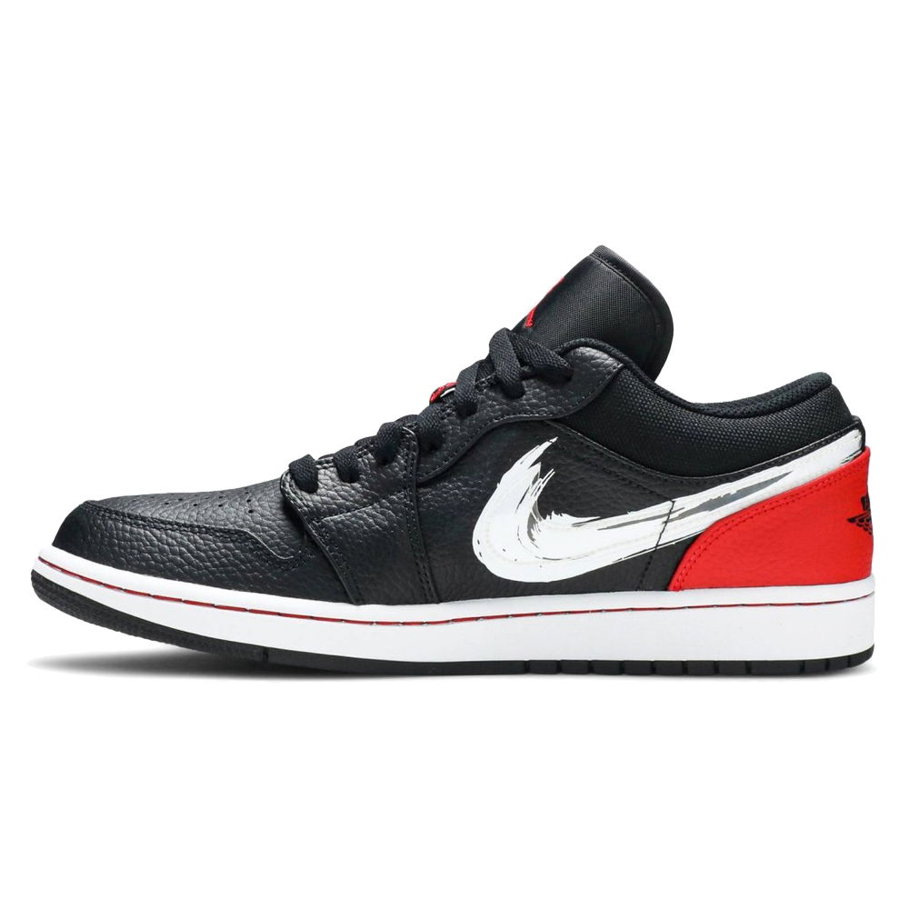 Air Jordan 1 Low "Brushstroke Swoosh - Black Red"