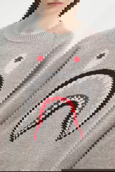 Sveter BAPE A Bathing Ape Shark Knit Sweater Šedá | 1K80220004, 7