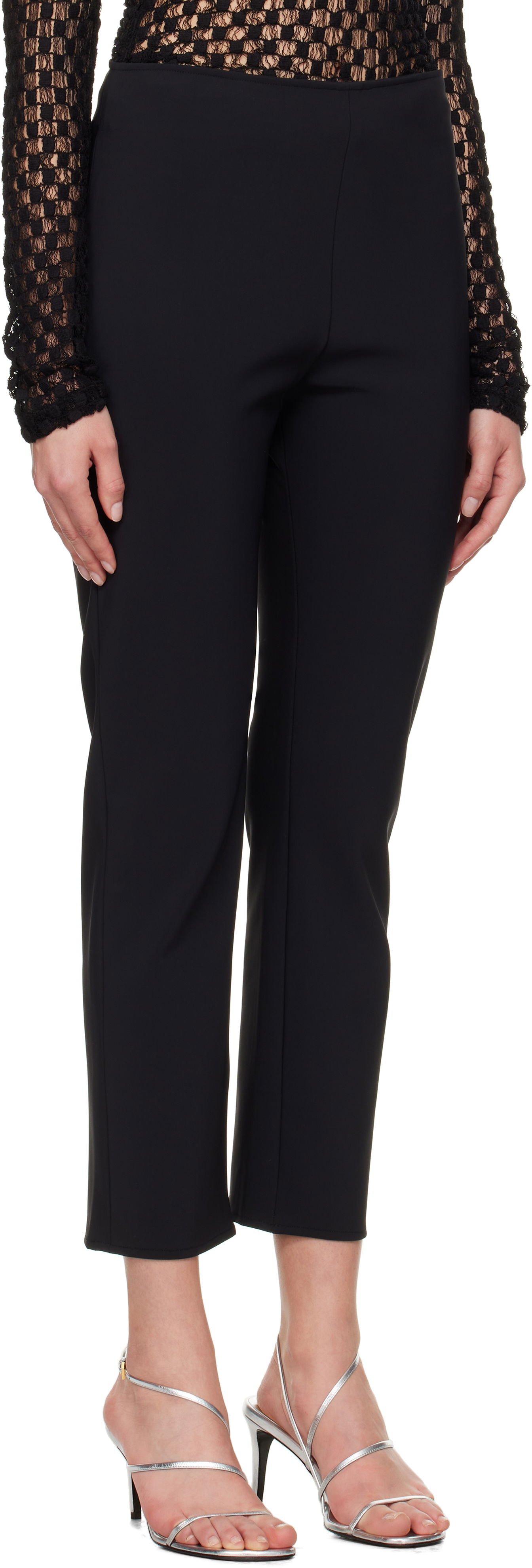 Nohavice Róhe Róhe Cigarette Scuba Trousers Čierna | 414-30-166, 1