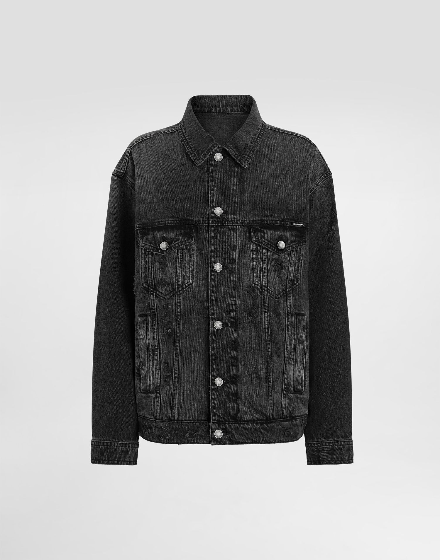 Bunda Dolce & Gabbana Distressed Denim Jacket Čierna | F9U38DG8KO6S9001, 0