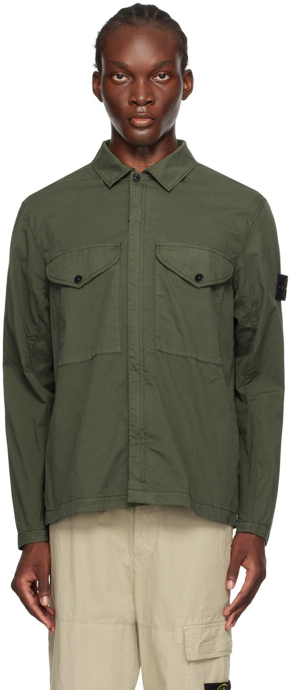 Košeľa Stone Island Green Logo Patch Shirt Zelené | 811510210, 0