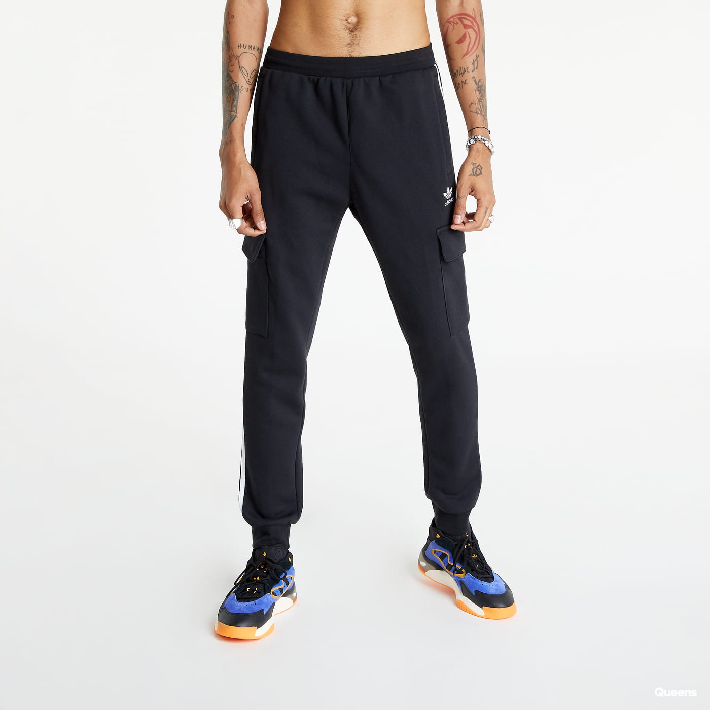 Tepláky adidas Performance Adicolor 3-Stripes Cargo Slim Joggers Čierna | HK9689, 0