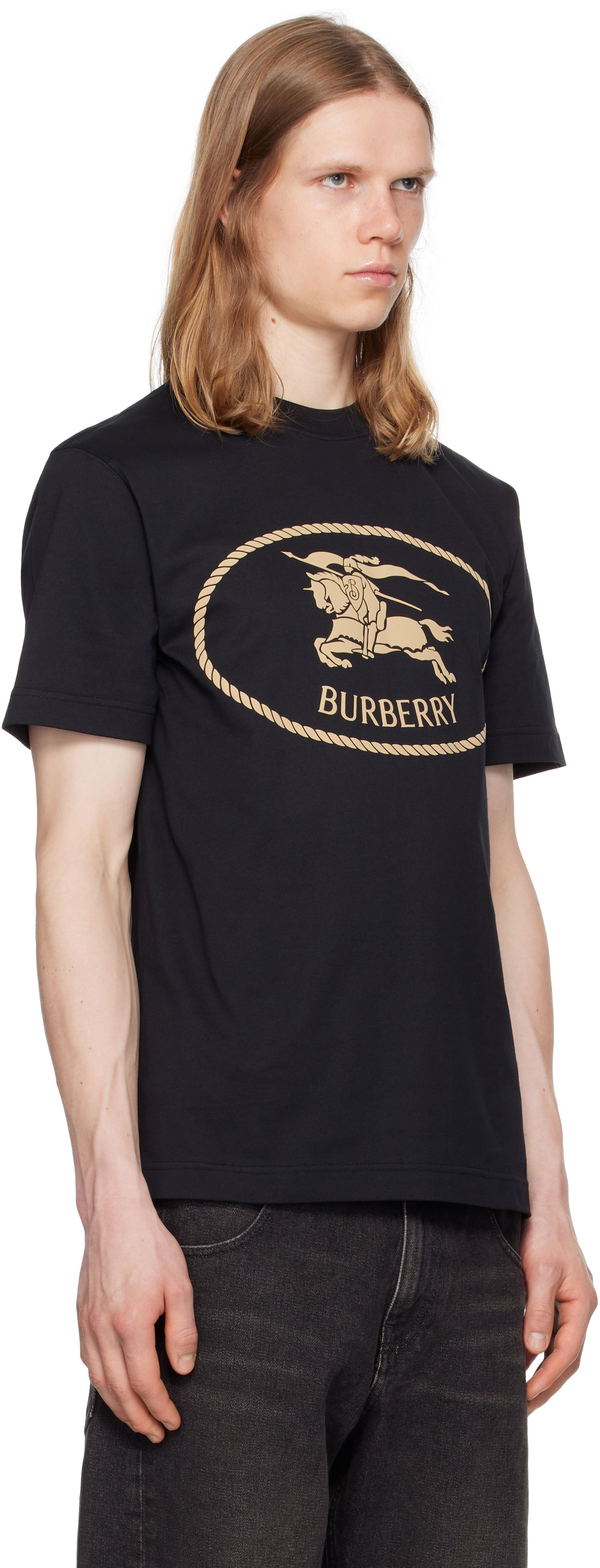 Tričko Burberry Burberry Knight Stamp T-Shirt Čierna | 8110953, 1