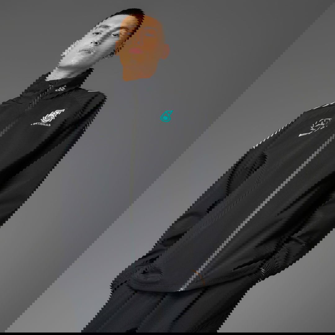 Vetrovka adidas Performance Mercedes-AMG Petronas Formula One Team Mechanics Rain Jacket Čierna | JX0760, 0