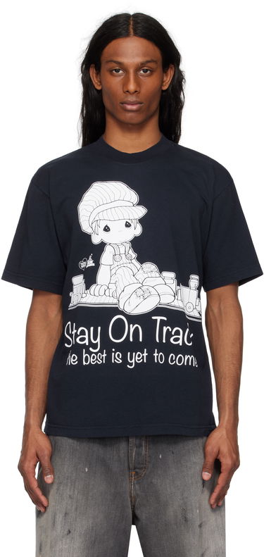 Tričko Online Ceramics Online Ceramics Precious Moments 'Stay On Track' T-Shirt Navy | Stay On Track Navy SS Tee, 0