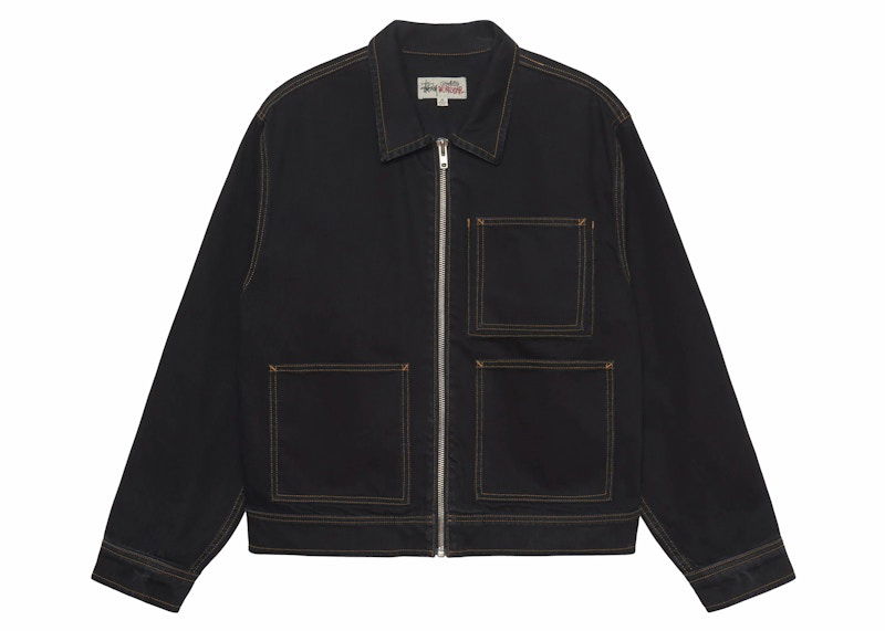 Bunda Stüssy Zip Work Denim Jacket Čierna | 115682, 0