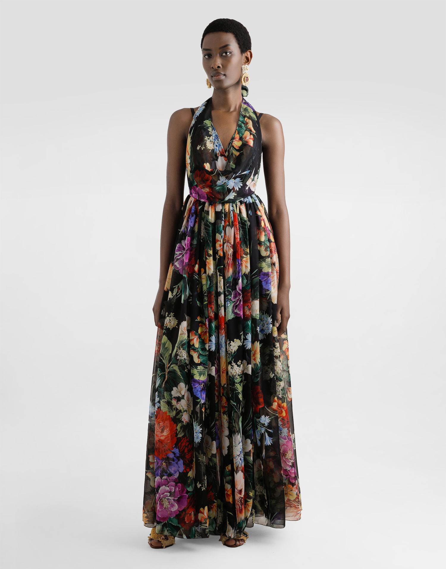 Šaty Dolce & Gabbana Dolce & Gabbana Flower Bouquet-Print Halter Dress Rôznofarebný | F6ALPTIS1Y5HN5PC, 1