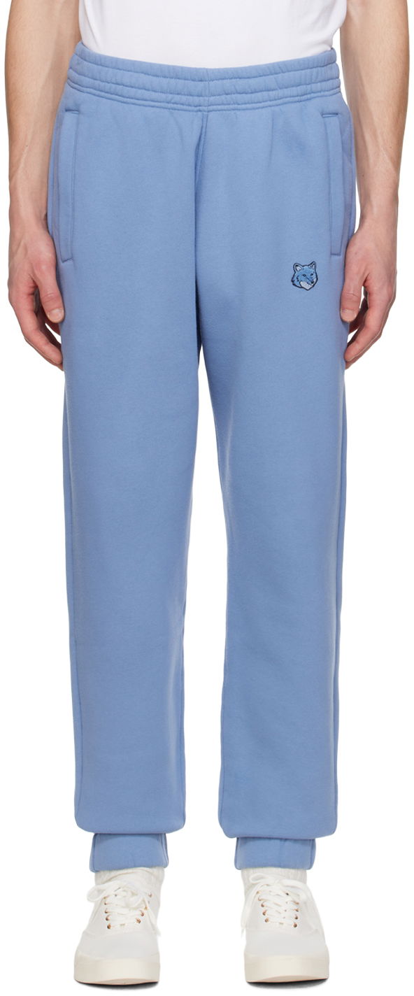 Tepláky MAISON KITSUNÉ Blue Bold Fox Head Sweatpants Modrá | MM01125KM0307P428, 0