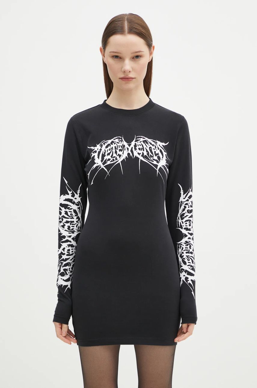 Šaty VETEMENTS VETEMENTS Death Metal Longsleeve Mini Dress Čierna | WA66DR630BW, 0
