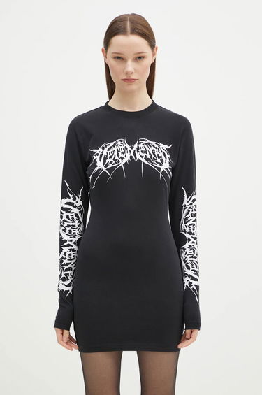 Šaty VETEMENTS VETEMENTS Death Metal Longsleeve Mini Dress Čierna | WA66DR630BW, 0