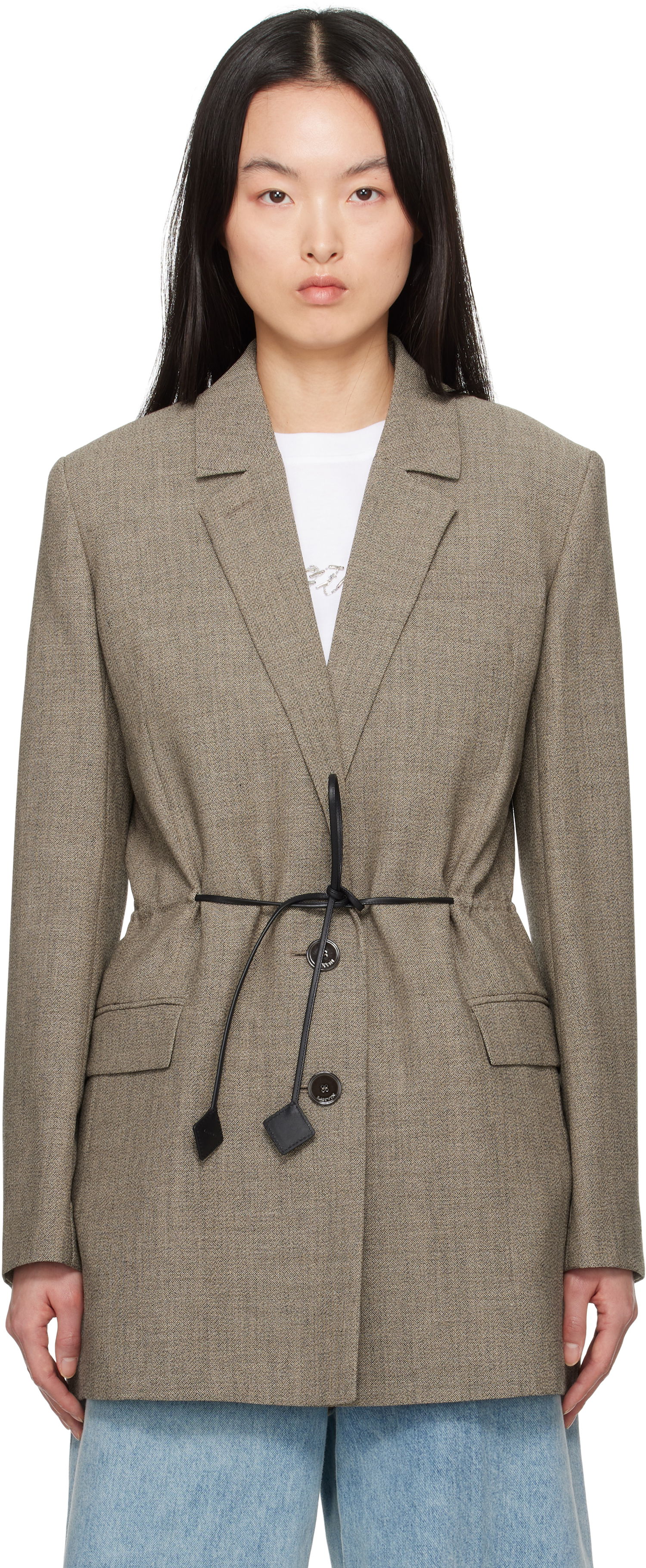 Bunda LANVIN Lanvin Belted Wool Blazer Hnedá | RW-JA0021-6040-P25, 0