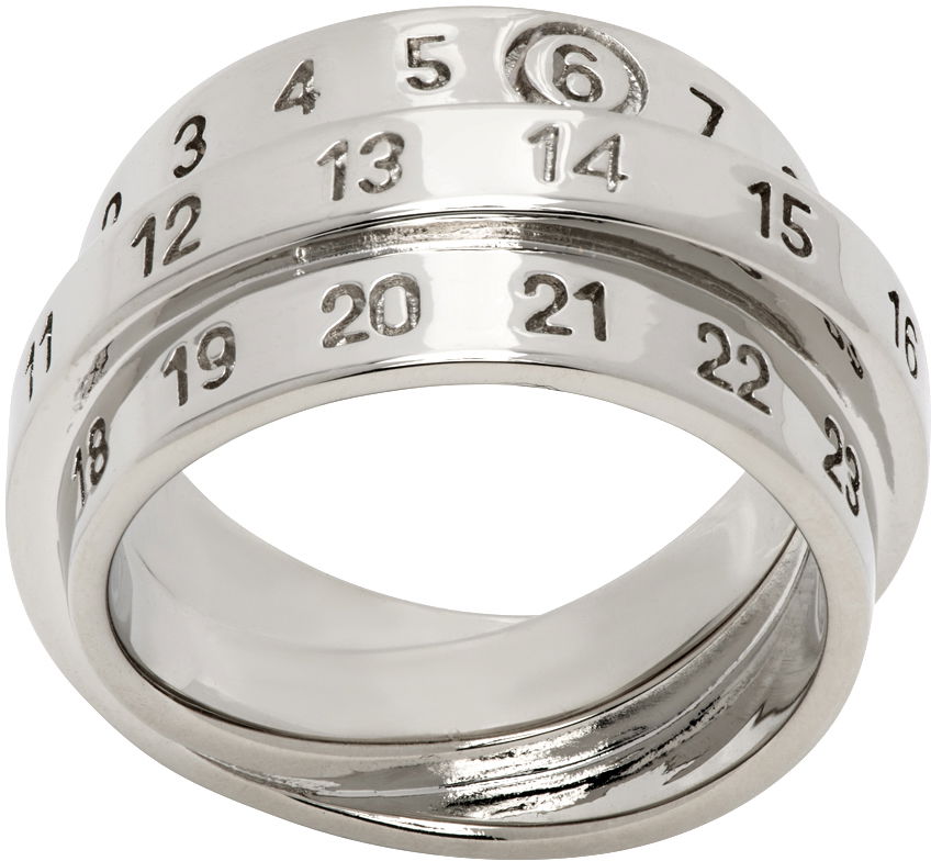 Prsteň Maison Margiela Triple Logo Numeric Signature Silver Ring Metalická | SM6UQ0073 P6627, 0