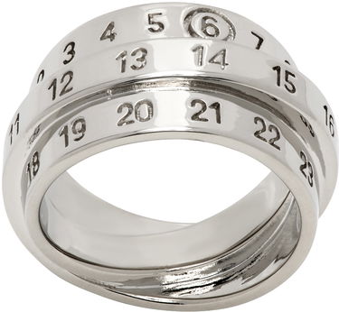Prsteň Maison Margiela Triple Logo Numeric Signature Silver Ring Metalická | SM6UQ0073 P6627, 0