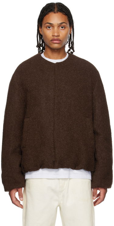 Sveter We11done We11done Collarless Bomber Jacket Hnedá | WD-JP3-23-142-M-BR, 0