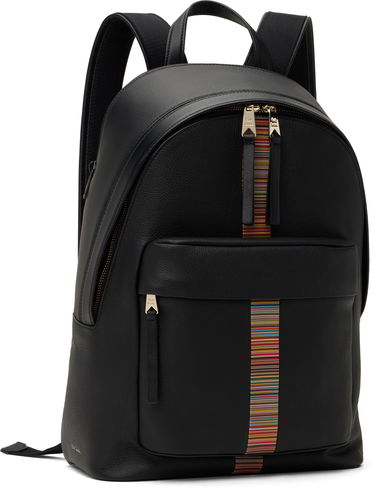 Batoh Paul Smith Paul Smith Leather Backpack with Signature Stripe Trim Čierna | M1A-8037-CMULTI-79, 1