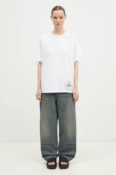 Tričko Fiorucci Distressed Tie-Sleeve Graphic T-Shirt Biela | M01FMTSH101CJ01WH06, 4