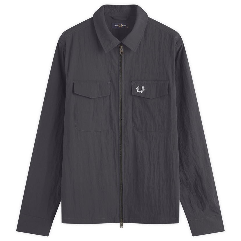 Bunda Fred Perry Zip Overshirt Šedá | M5684-297