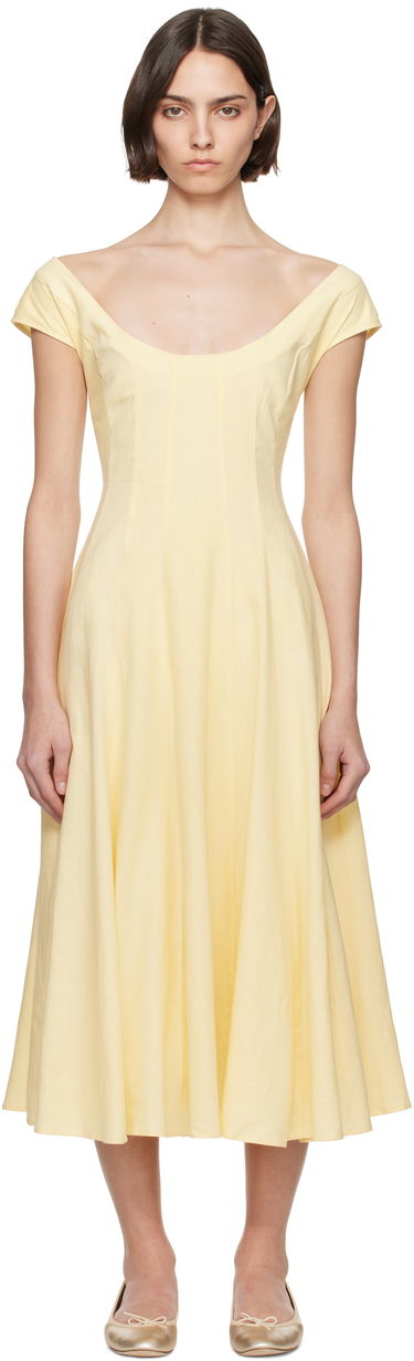 Šaty GUIZIO Guizio Leila Midi Dress Žltá | S25404W085, 0