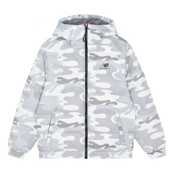 Prešívaná bunda New Balance Sport Printed Logo Puffer Jacket Biela | AMJ13335-WM