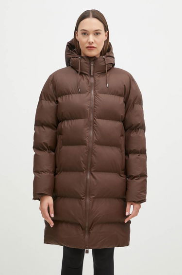 Prešívaná bunda Rains Longer Puffer Jacket Hnedá | 15130.23, 0