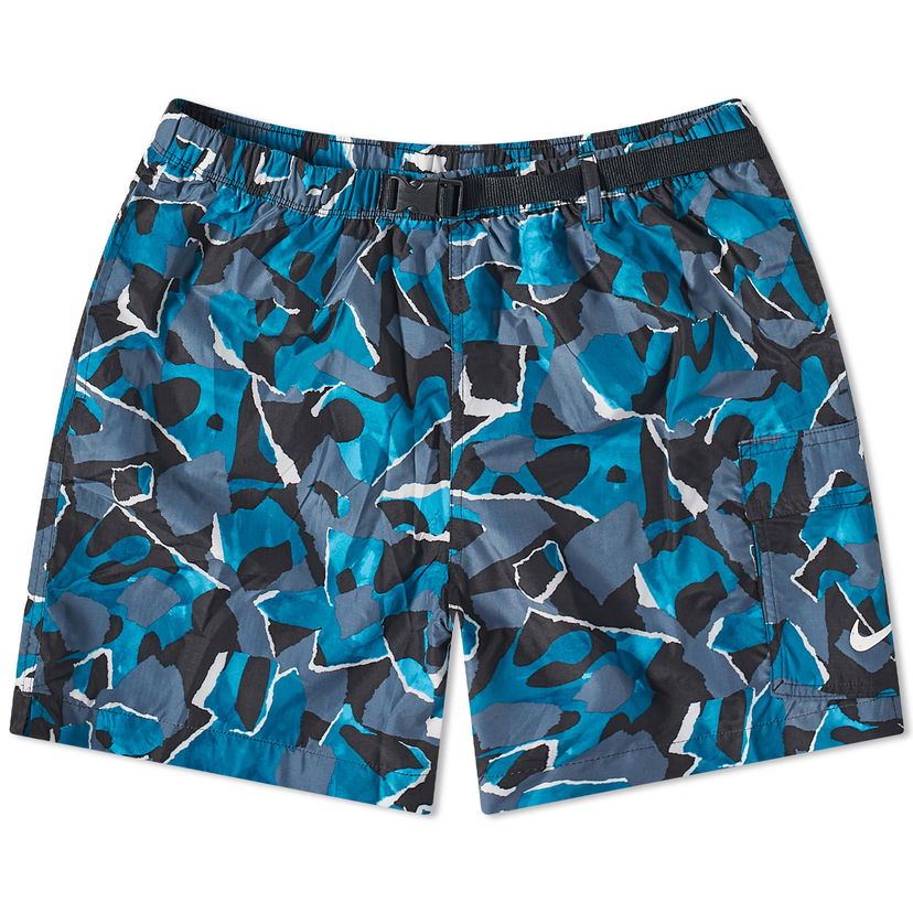 Plavky Nike Shred Camo Voyage 5" Cargo Shorts "Blue Lightning" Navy | NESSD461-480