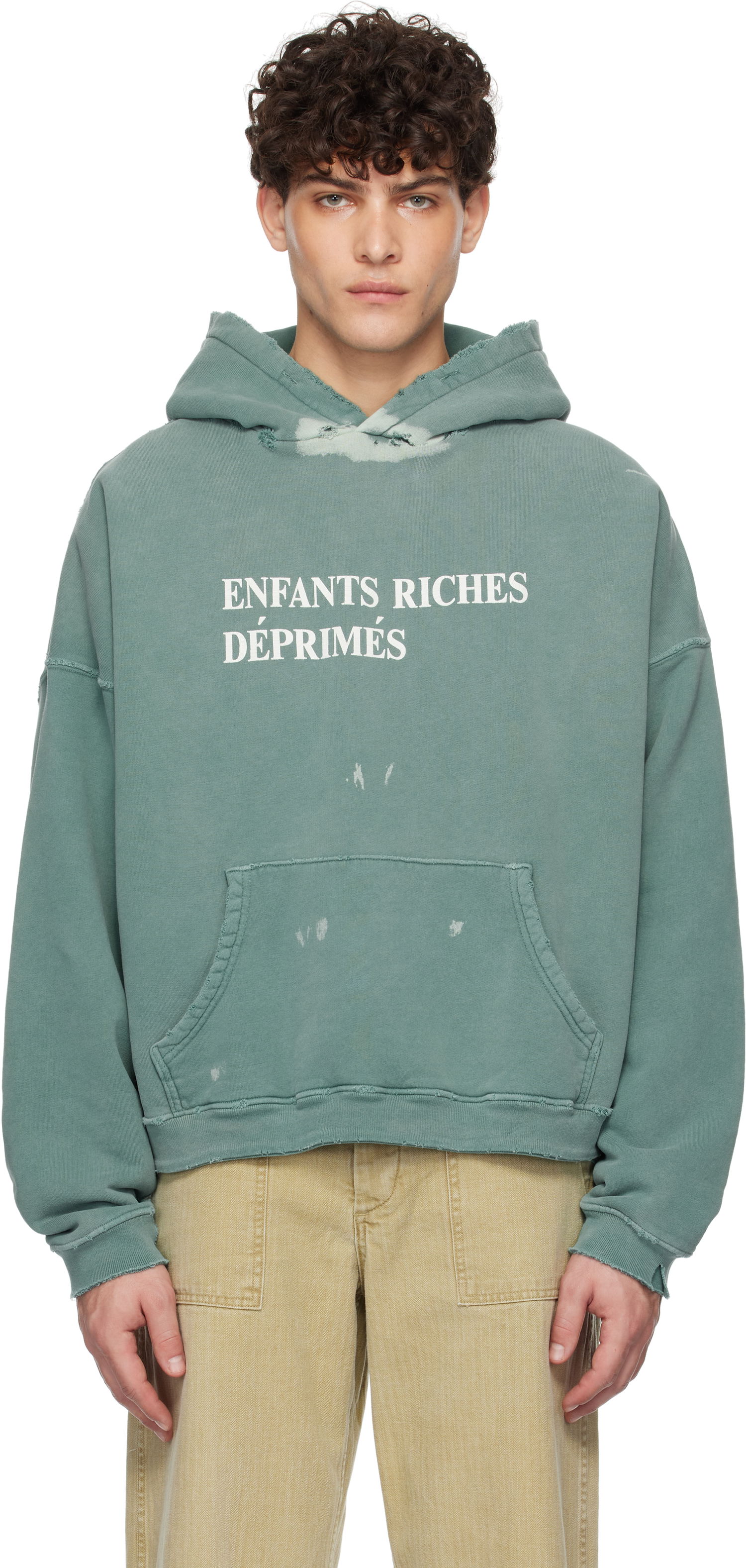 Mikina Enfants Riches Déprimés Classic Logo Distressed Hoodie Zelené | 020-436, 0