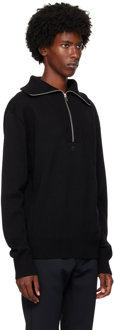 Sveter Courrèges Wool Quarter-Zip Sweater Hnedá | 324MPU171FI0036, 4