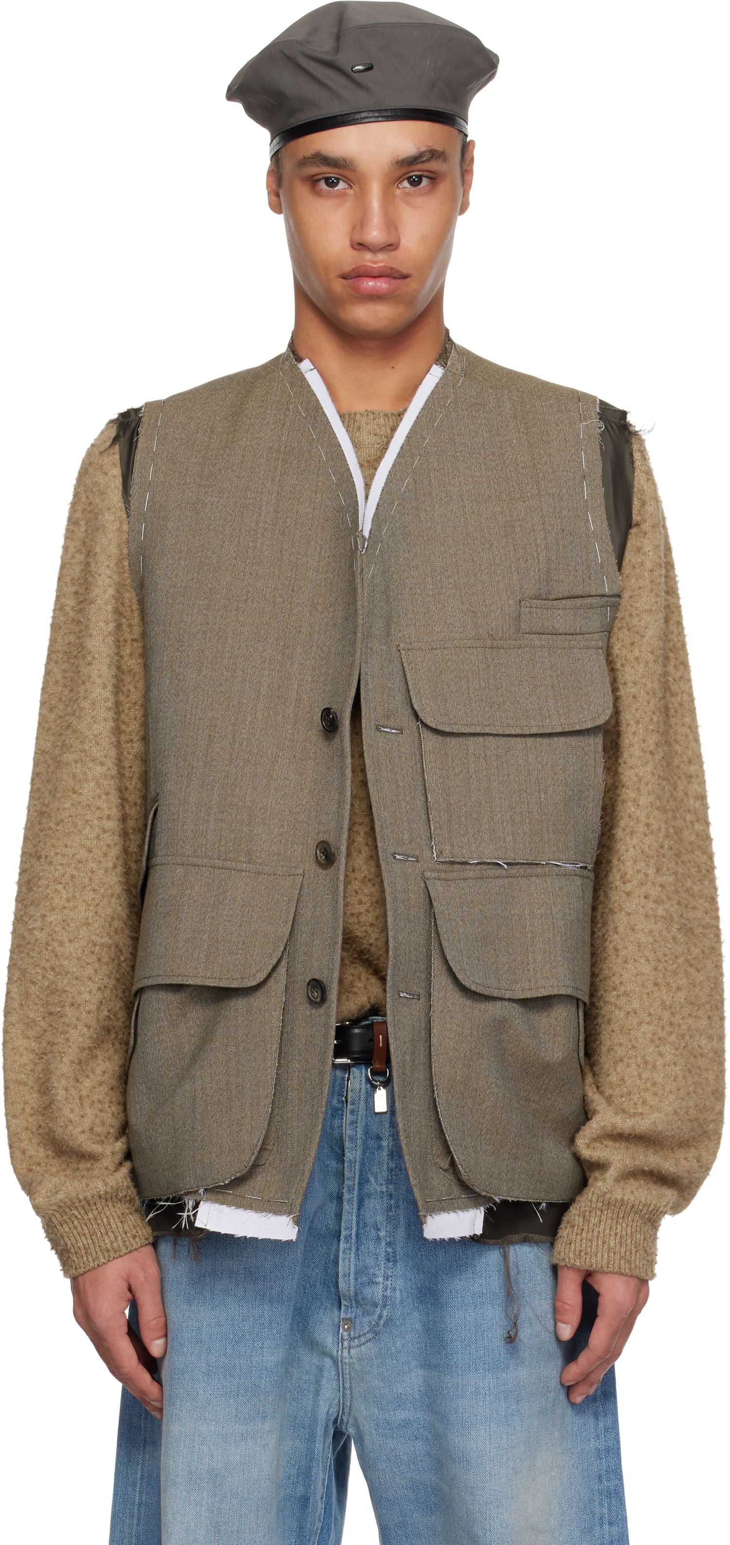 Vesta Maison Margiela Maison Margiela Sleeveless Wool Vest Šedá | S50FB0109 M35414, 0