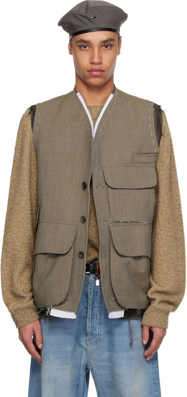 Vesta Maison Margiela Maison Margiela Sleeveless Wool Vest Šedá | S50FB0109 M35414, 0