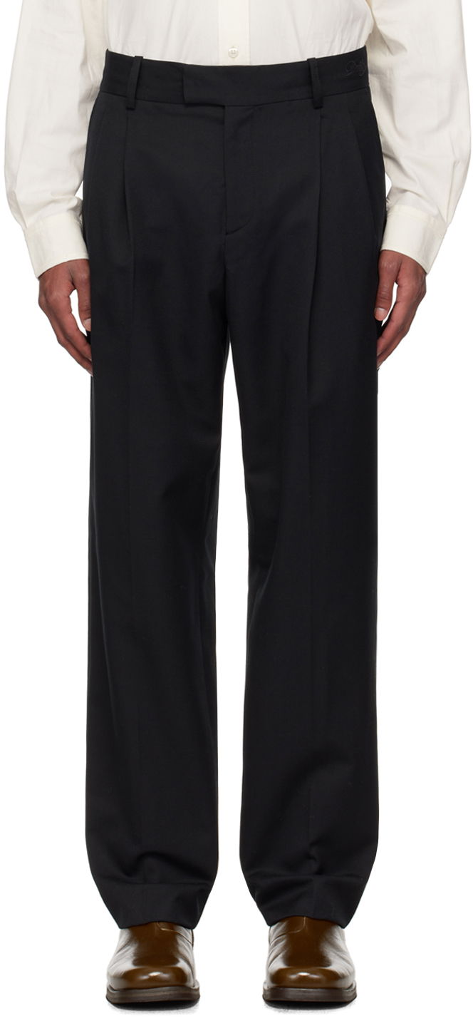 Nohavice Drôle de Monsieur Drole de Monsieur Le Pantalon Golfeur Pleated Trousers Čierna | PERM-BP165-PL127-BL, 0