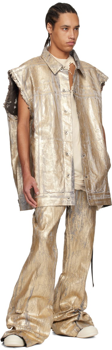 Vesta Rick Owens Rick Owens DRKSHDW Hollywood Jumbo Worker Sleeveless Denim Jacket Metalická | DU01E3762 GMC, 3