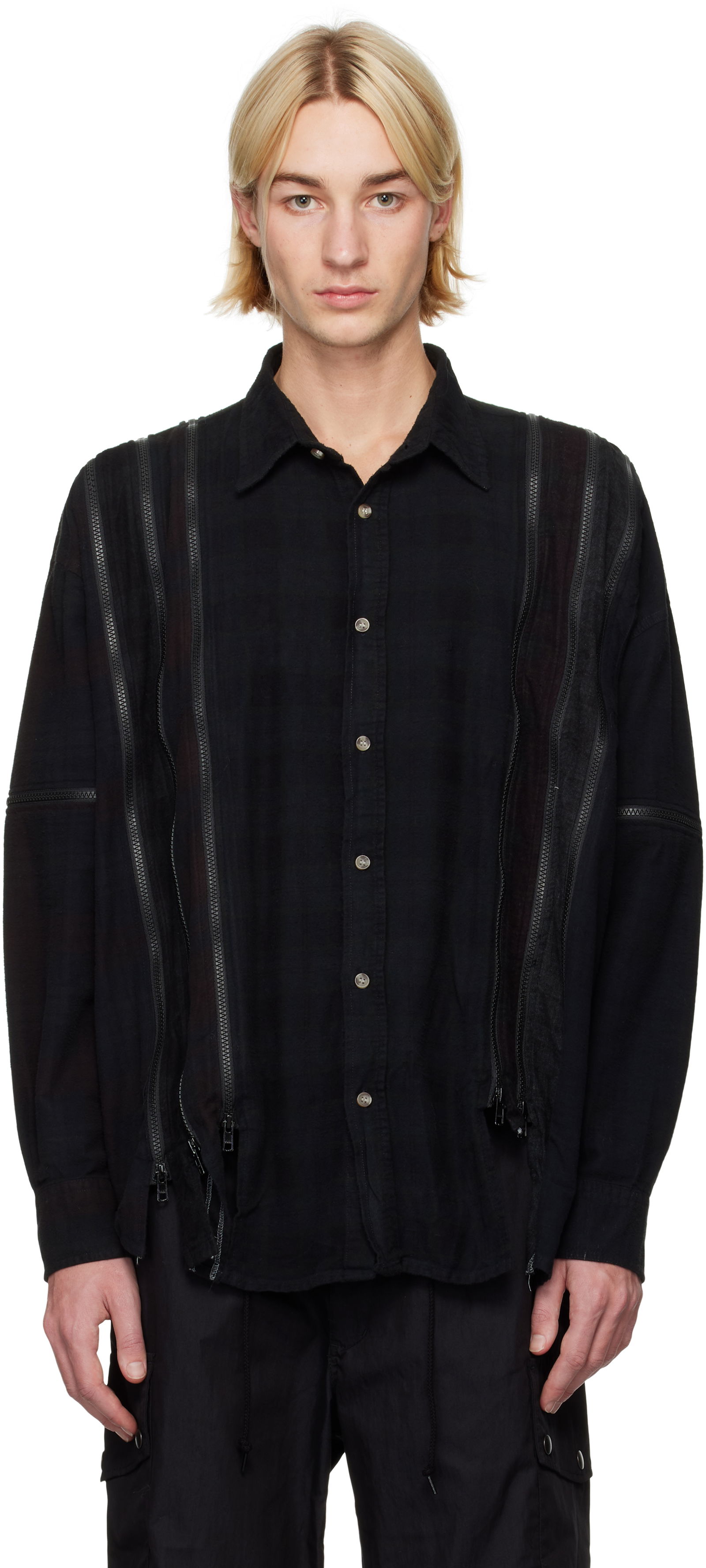 7 Cuts Zipped Wide Shirt