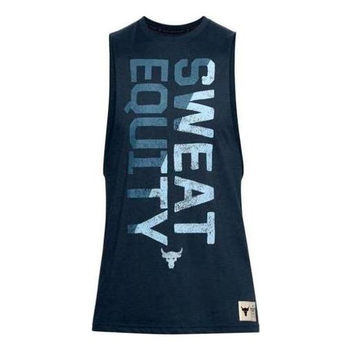 Tielko Under Armour Project Rock Graphic Training Tank Top Navy | 1357185-408