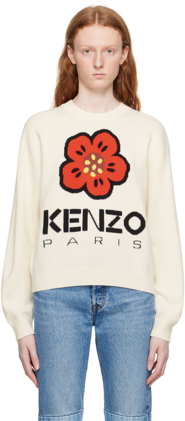Sveter KENZO Paris Boke Flower Biela | FD62PU4303LD, 0