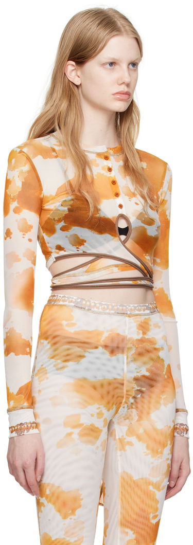 Crop Top Ottolinger Ottolinger Exclusive Tie-Dye Long Sleeve Crop Top Oranžová | 101015, 1