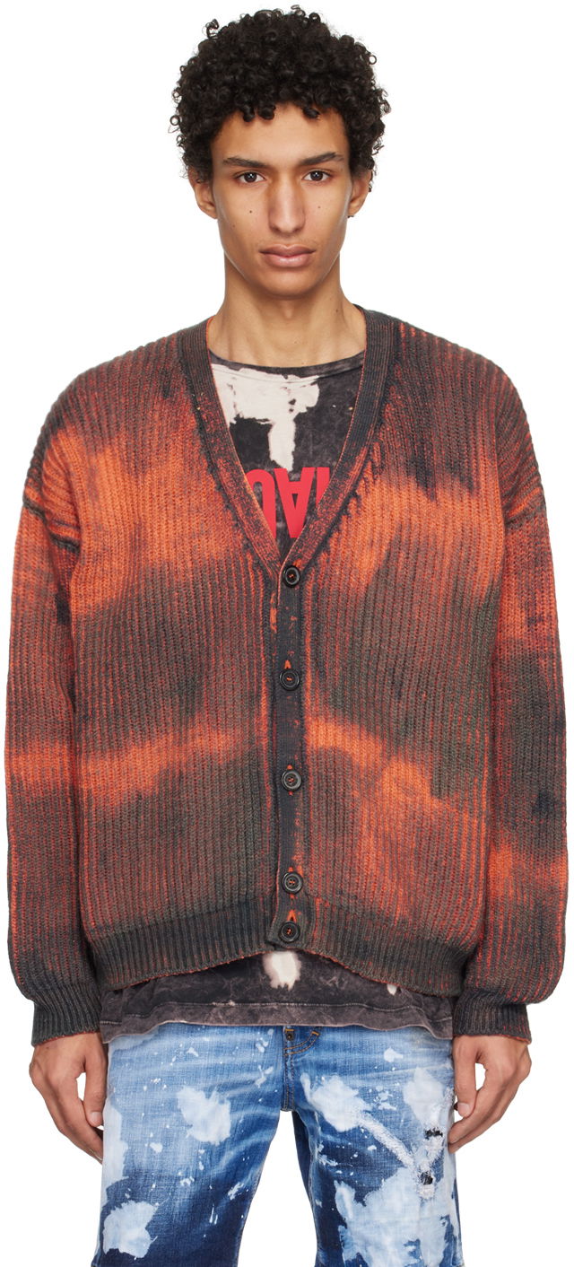 Sveter DSQUARED2 Tie-Dye Y-Neck Cardigan Červená | S74HA1313_S18184, 0